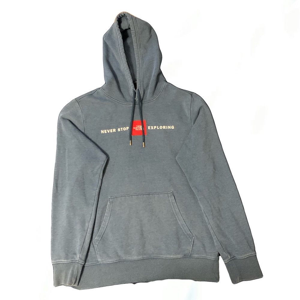 The North Face ‘Never Stop Exploring’ Pullover Hoodie. Size: M. Color: Blue
